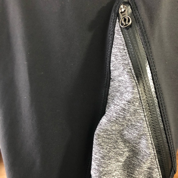 Lululemon Black and Gray Zip Pocket Running Pants - Picture 4 of 8